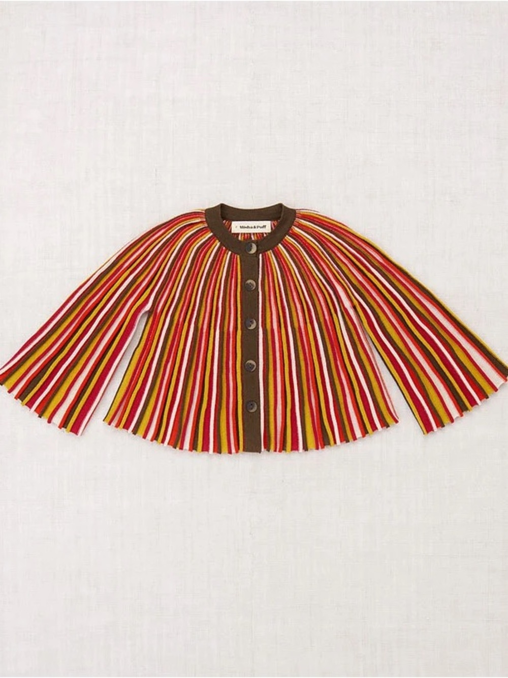 NWT Misha and Puff Red Flame Candy Stripe Accordion Cardigan